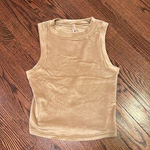 Skims Velour Honey Crew Neck Tank